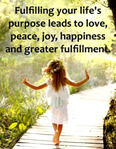 fulfilling your lifes purpose leads to love peace joy happiness